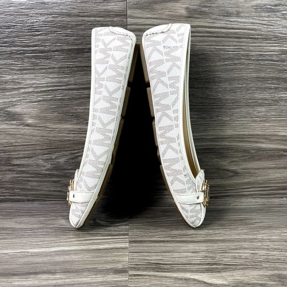 Michael Michael Kors Women's White MK Monogram Flats/Shoes Size 9 - Picture 5 of 7